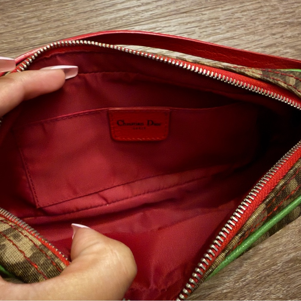 Brown and Red Patterned Wristlet - image 2